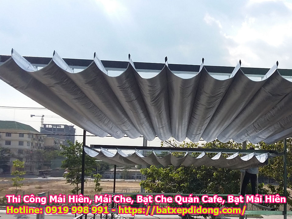 Bạt Che Nắng Mưa Quán Cafe Quận Bình Thạnh TPHCM, Mái Hiên Di Động Cho Quán Cafe Đẹp